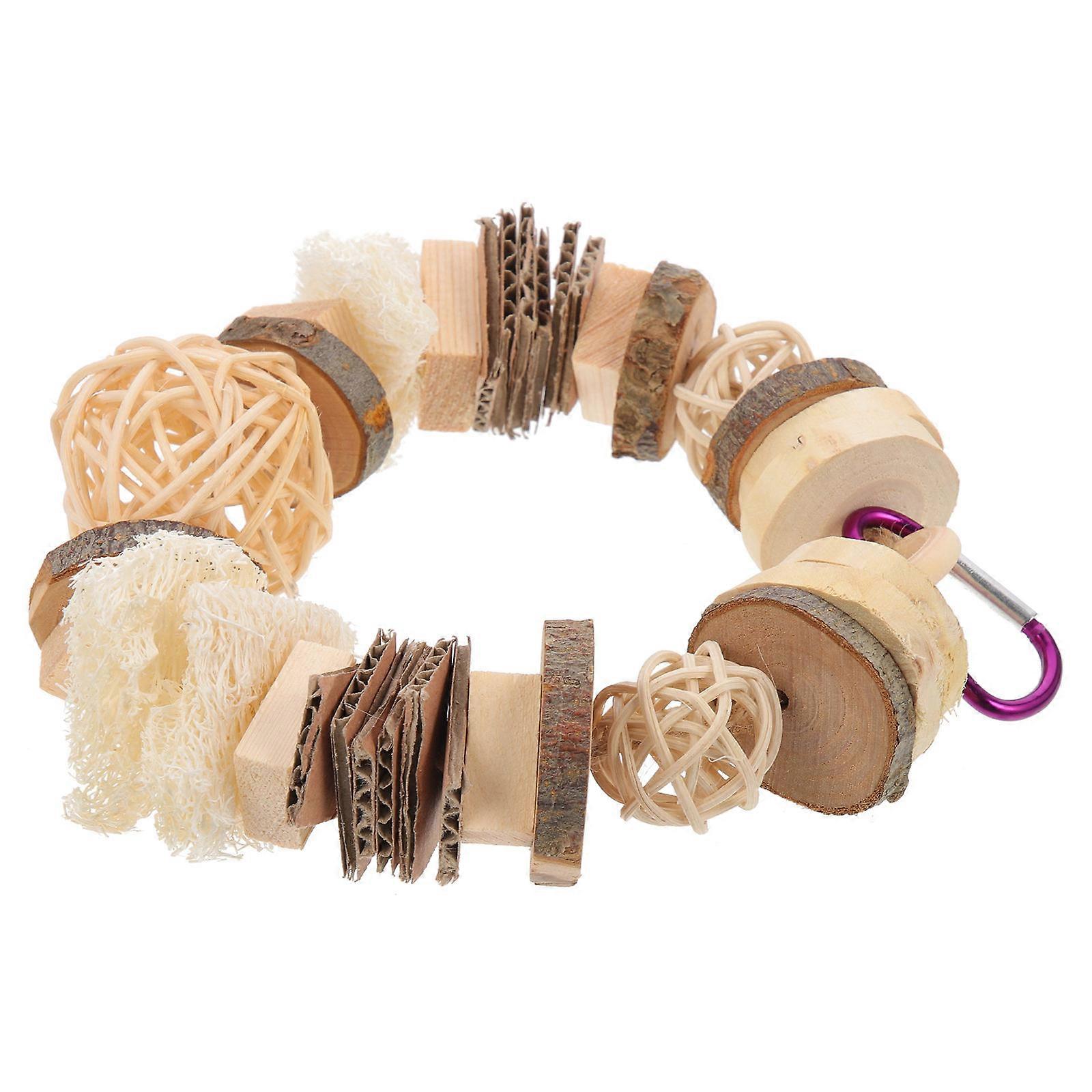 Natural Wooden Rattan Chew Toy for Hamsters, Guinea Pigs, Rabbits, Birds, Rats, and Squirrels – Safe Molar Exercise and Teeth Grinding Plaything