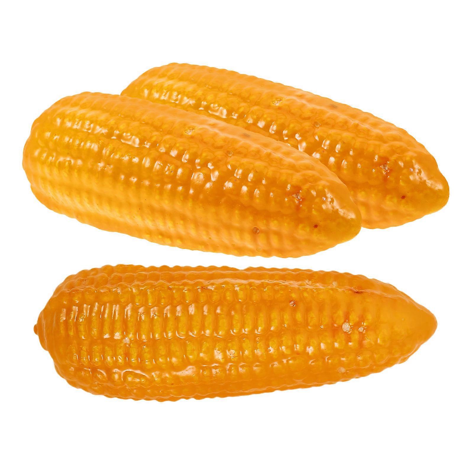 Decorative Corn Model Artificial Corn Decoration Versatile Prop Display 14.00X5.00X5.00CM 3Pcs