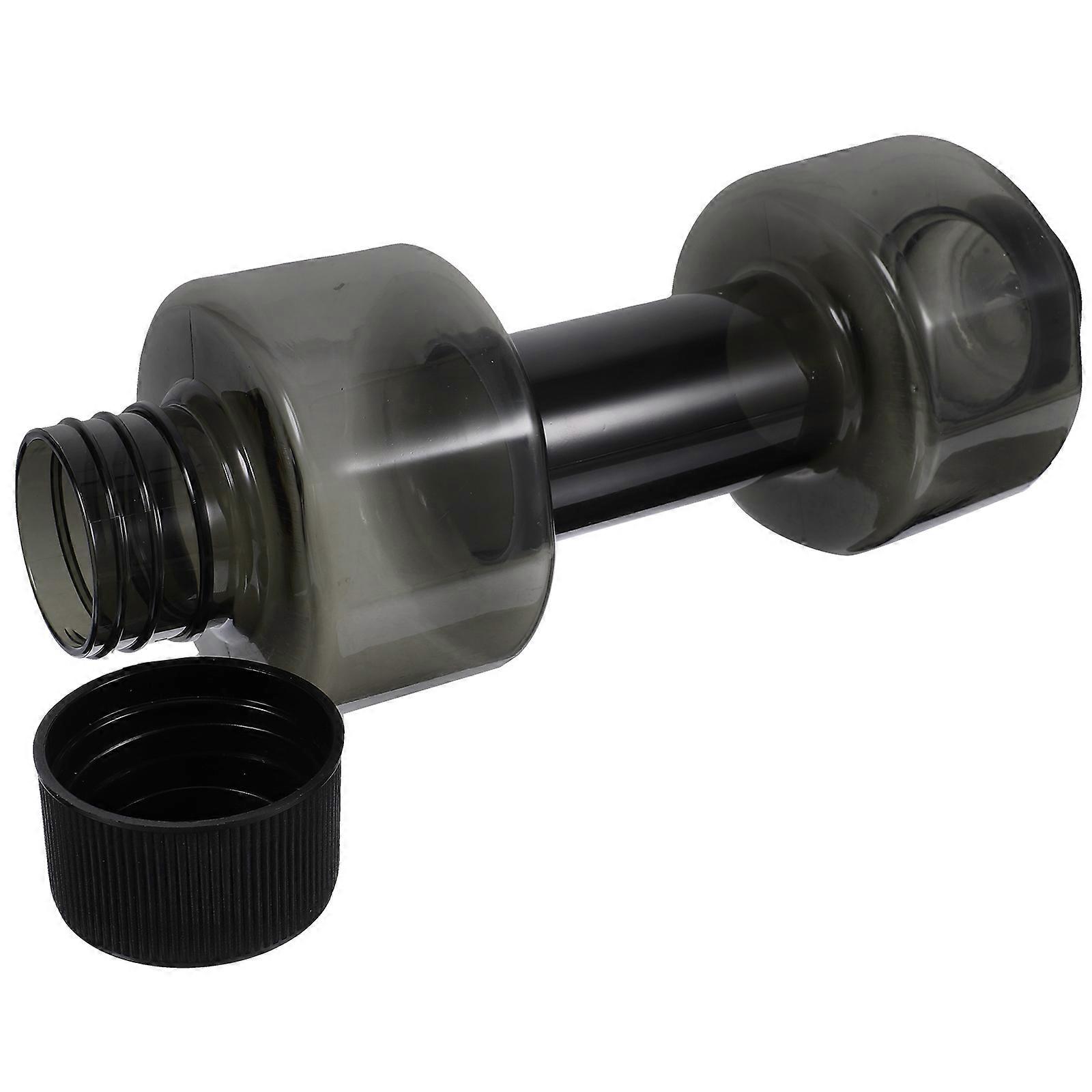 Back to School Dumbbell Shaped Water Bottle for Home Use Large Capacity Safe PET PP Material Black Color