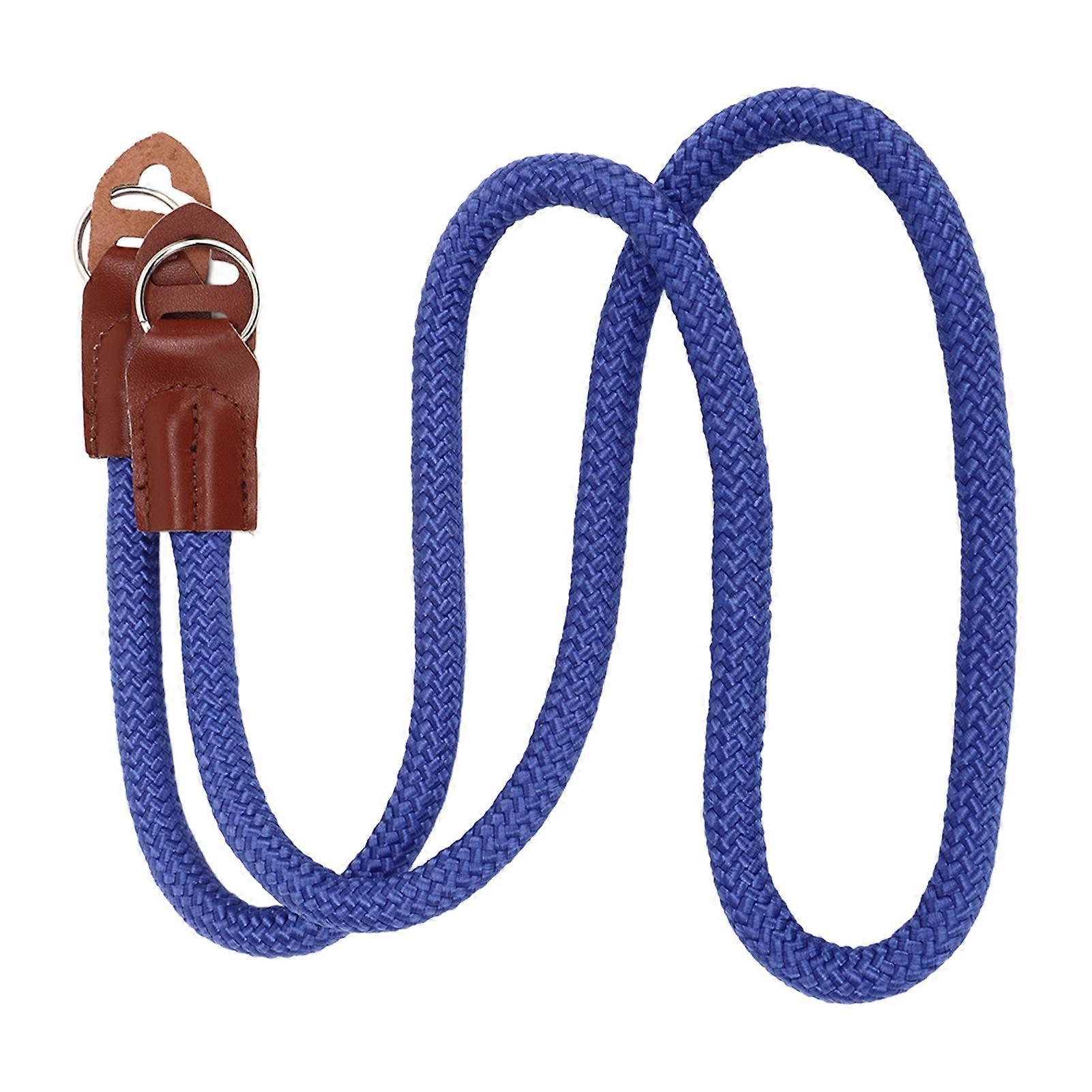 Camera Neck Shoulder Strap Portable Cowhide Nylon Soft Shoulder Belt for Digital SLR Camera Blue