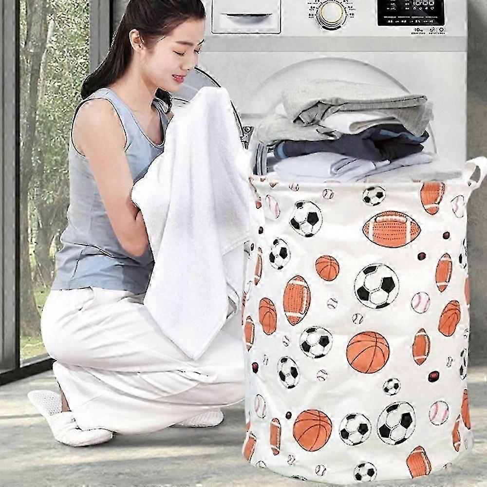 Collapsible Canvas Laundry Basket with Handles - Portable Hamper for Clothes & Toys, Storage Bin for Bathroom & Home