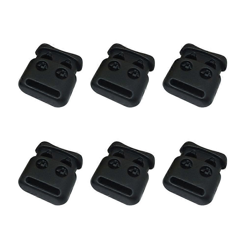 20PCS Nylon Plastic Double Hole Spring Buckle Rope Buckle Lock Clothing Accessories(Black)