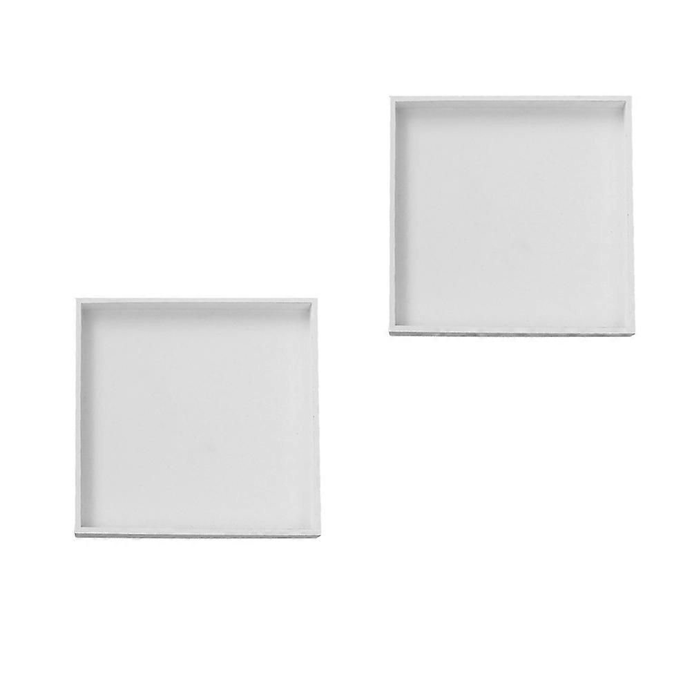 White Square Storage Box for Home Made of Durable Plastic Lightweight and Multifunctional 2 Pieces