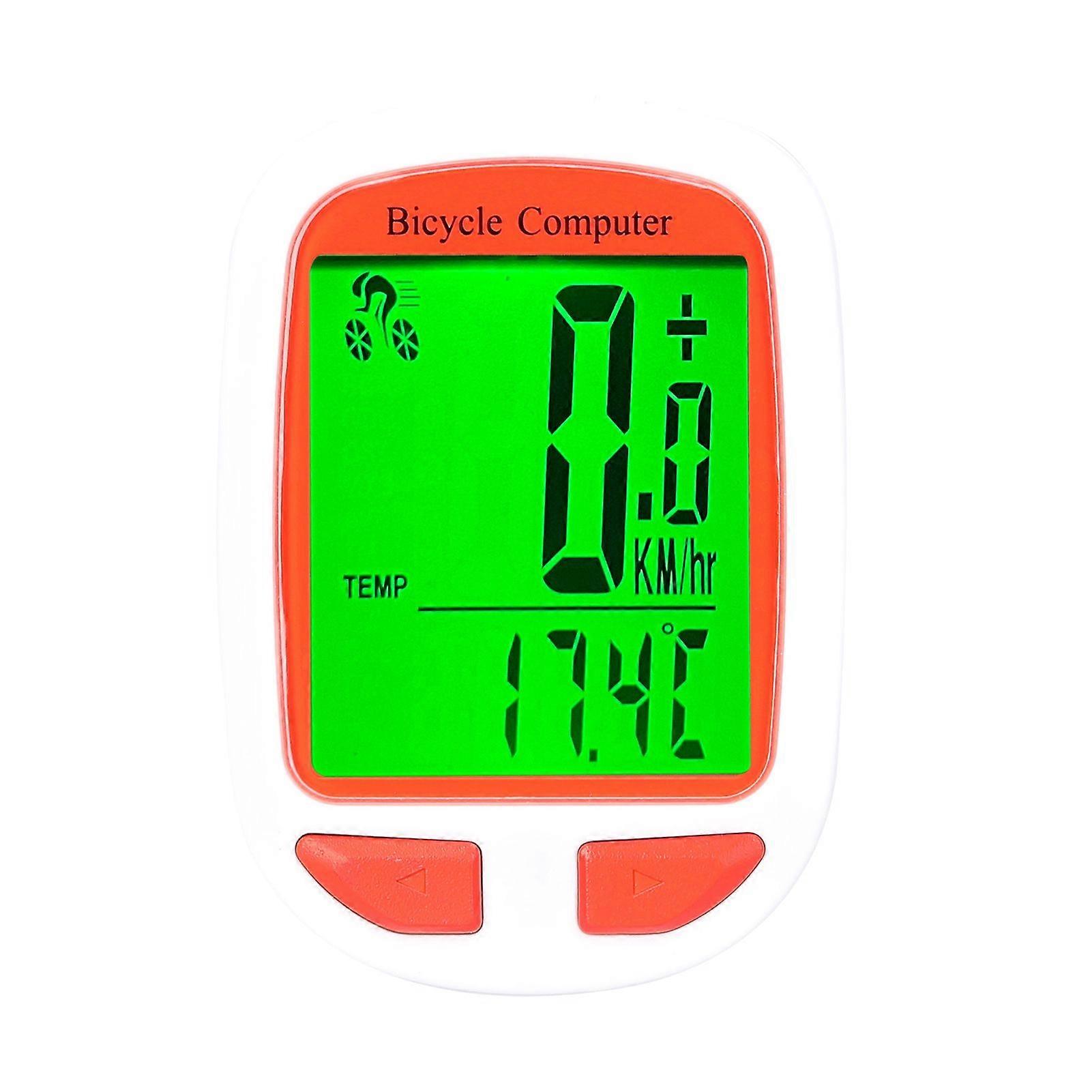 Wireless Bike Computer LED Digital Bicycle Speedometer Odometer Multifunction Cycle Computer Waterproof with Backlight Support Auto Wakeup Scan for Mo