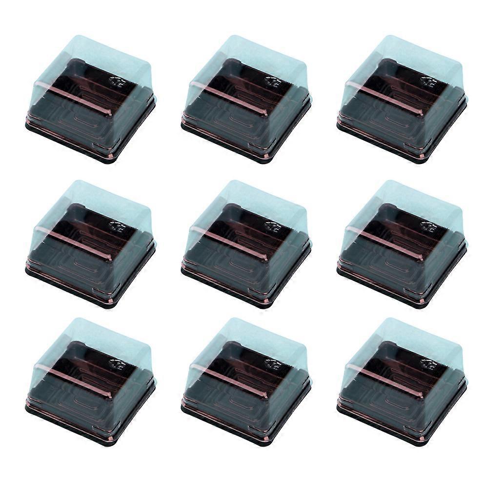 Transparent Plastic Cake Boxes for Storage with Black Bottom and Clear Lid 80g