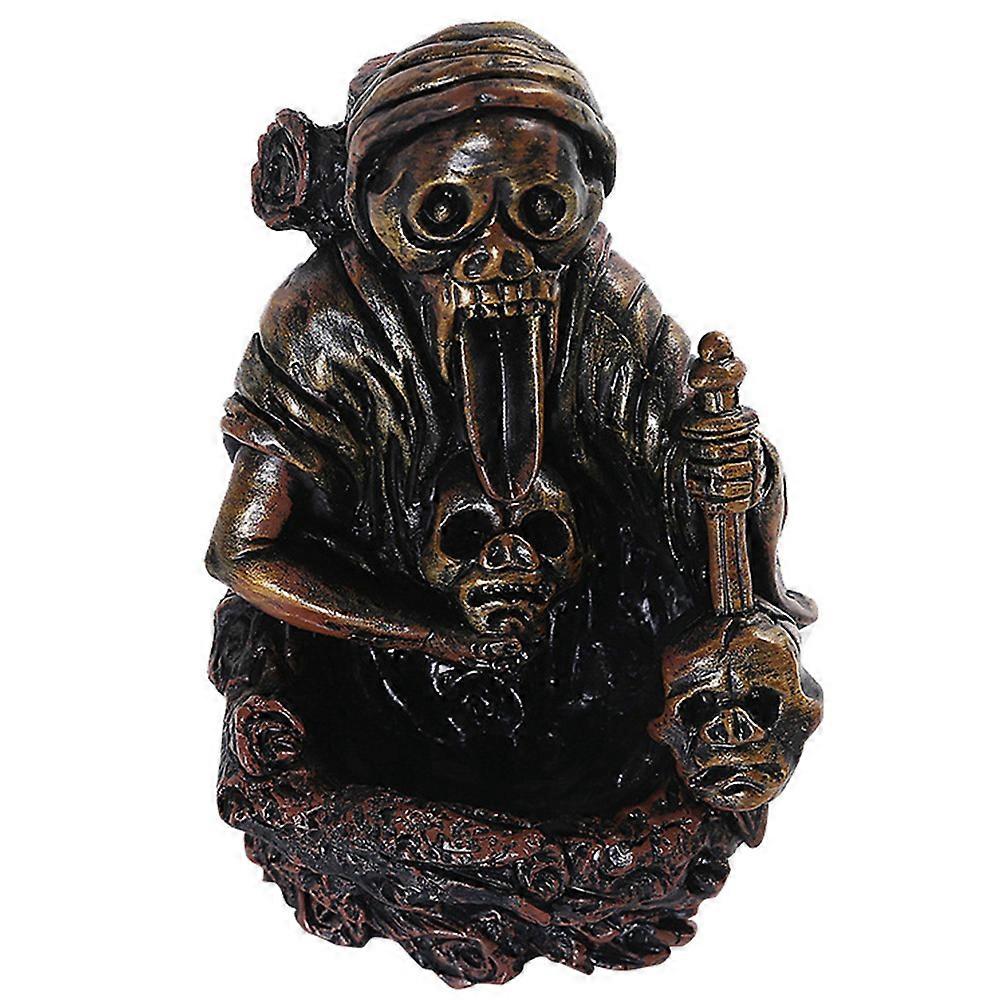 Decorative Skull Incense Burner Backflow Design For Home Halloween Decoration 1Pc