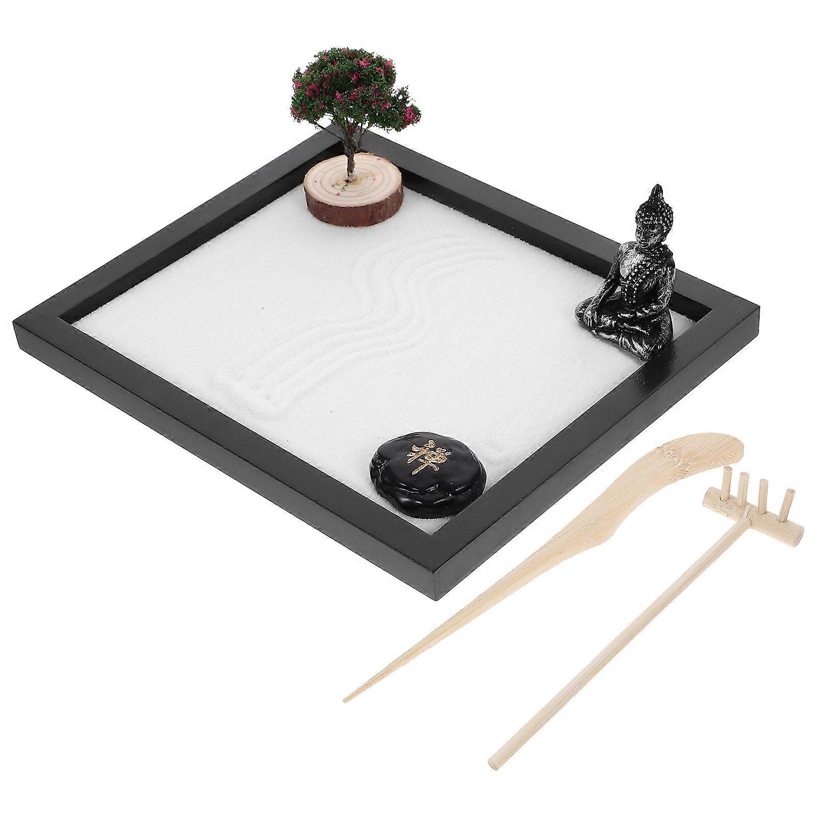 Mini Garden Kit Desktop Sandbox Decoration Featuring Buddha For Tranquil Home Or Office Atmosphere 1 Set