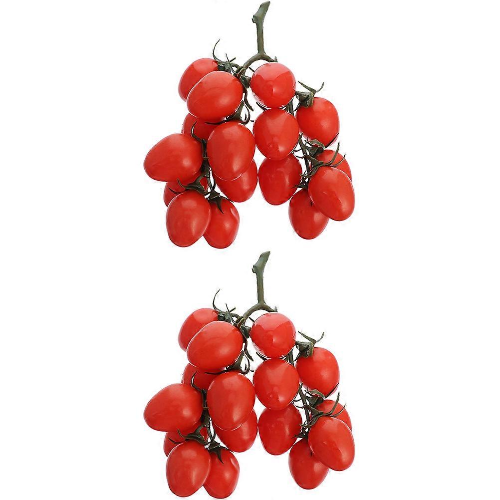 Realistic Artificial Cherry Tomatoes Decor for Home Party Photography Props Made of Plastic Red Color