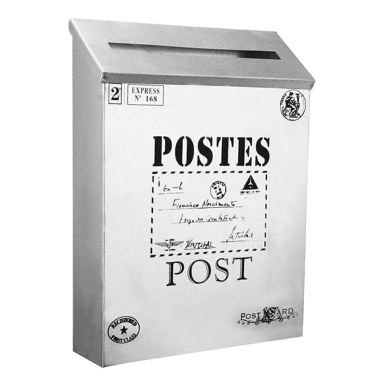 Old Letter Box Iron Constructed Home Decor Large Storage Space Photography Props Rectangular 1Pack