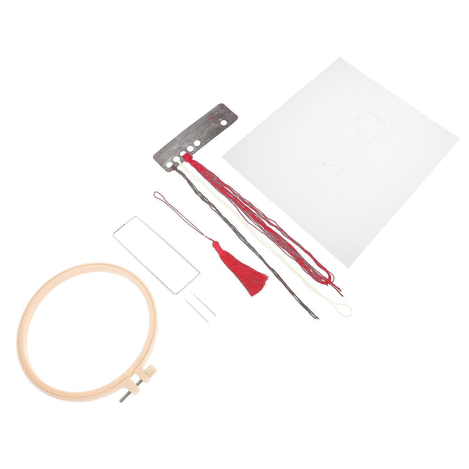 Double-Sided Embroidery Bookmarks DIY Tools For Sewing Lovers Red 17.3X16CM Craft Tool 1 Set