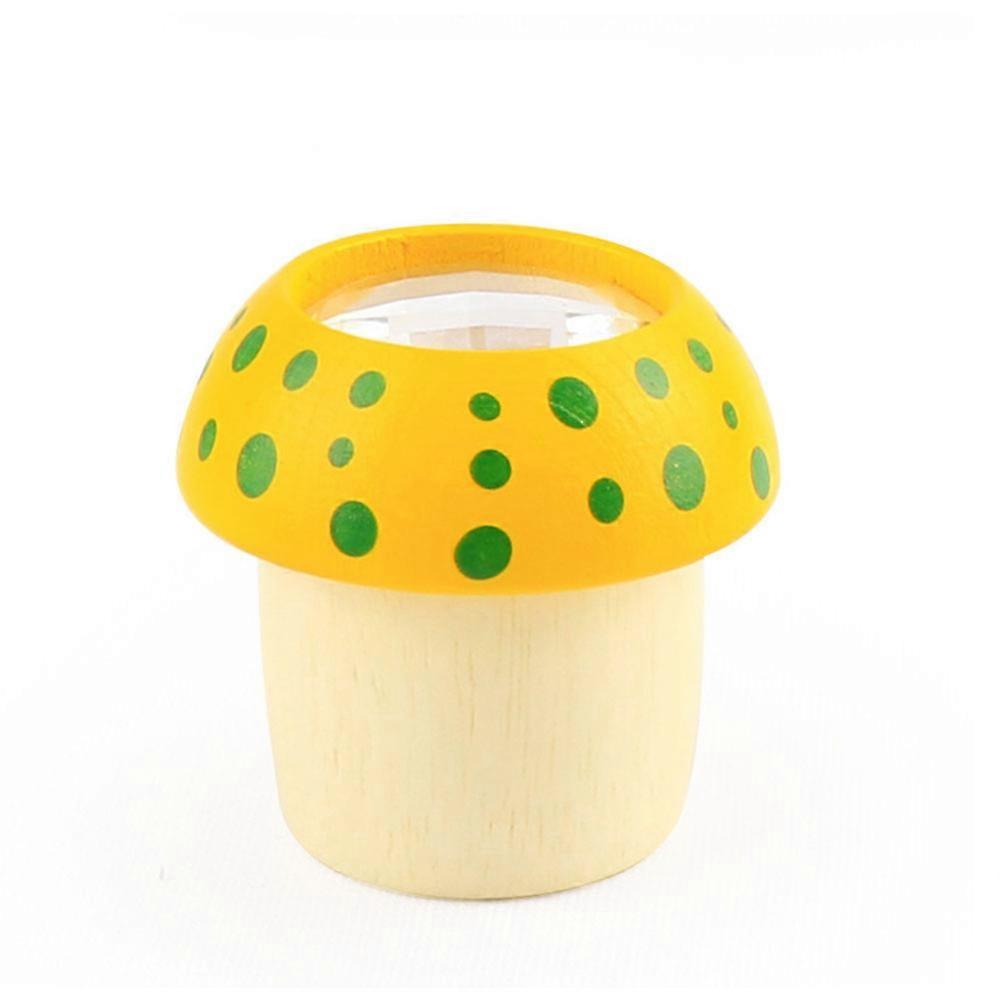 Kaleidoscope Wooden Mushroom Smooth Polished Interactive Educational Toy for Birthdays, Inspiring Creativity and Imagination, Yellow Random Color
