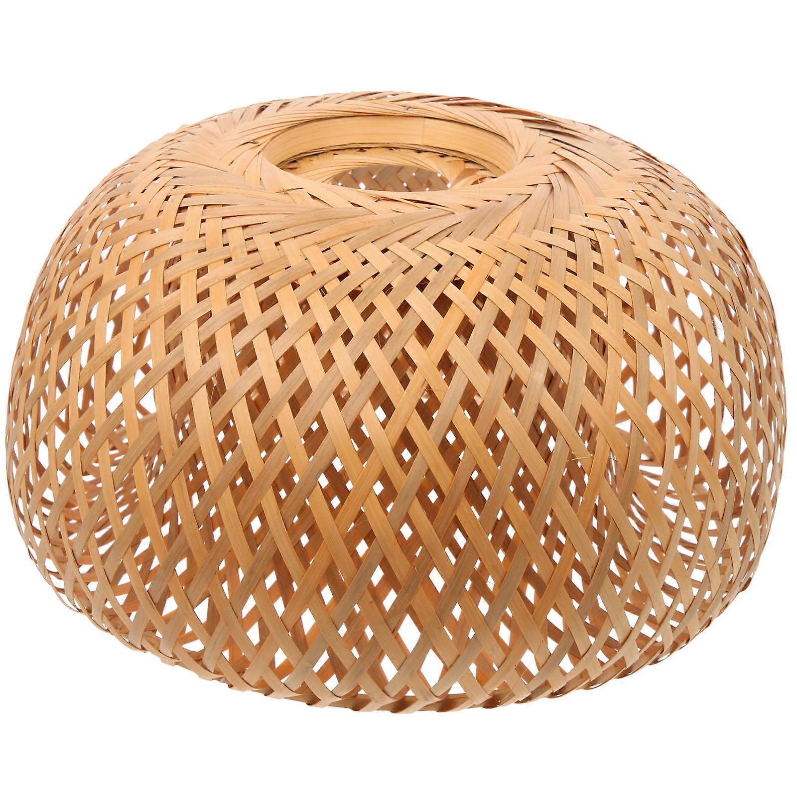 Bamboo Lampshade Beige with Eye-Protective Light for Stylish Decor Use