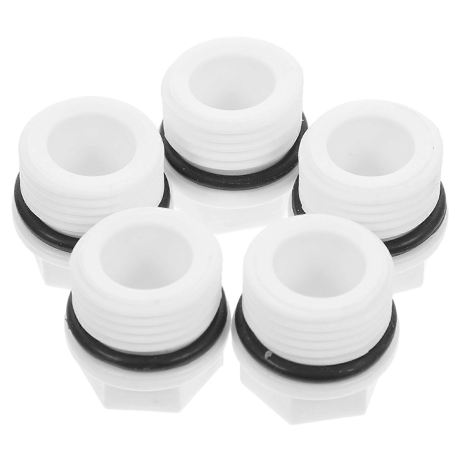 5pcs 1/2 Male Thread PPR Pipe Plug End Cap Connectors for Garden Hose and Sprinkler Systems for Home Irrigation and Watering Needs Design White