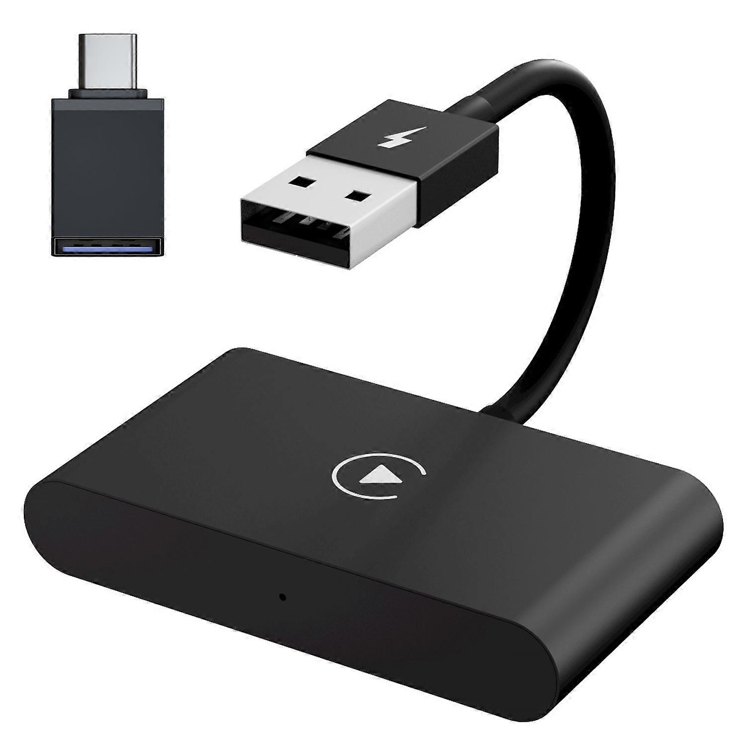 Wired to Wireless Carplay Adapter for iPhone Black Rectangle