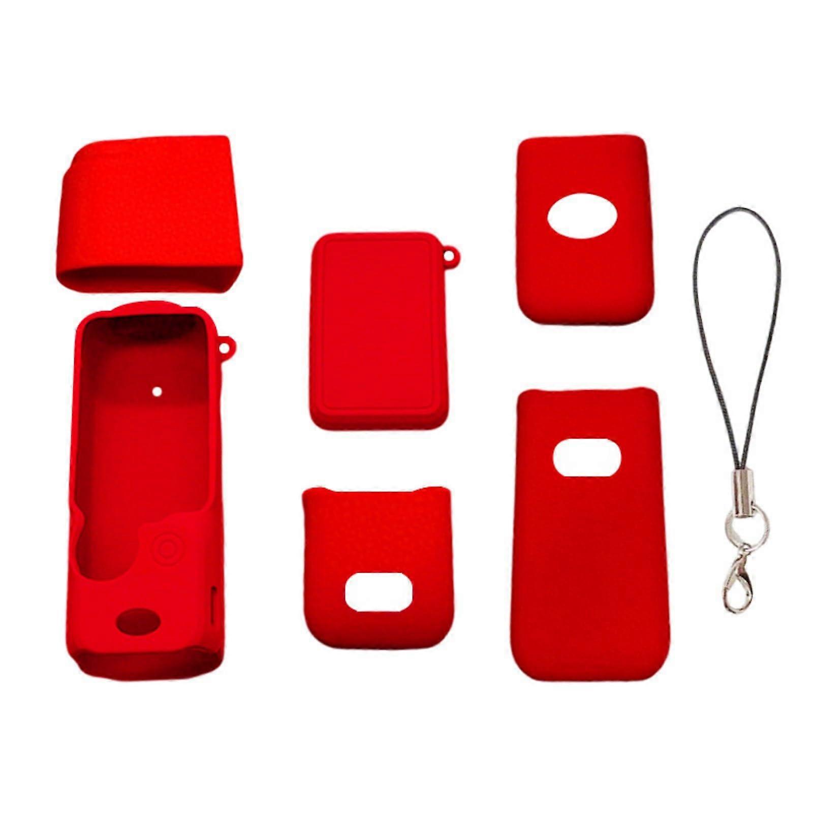 Thin Silicone Protective Case for DJI Pocket 3, Secure Grip, Enhanced Ergonomic Design, Shockproof Cover, Red