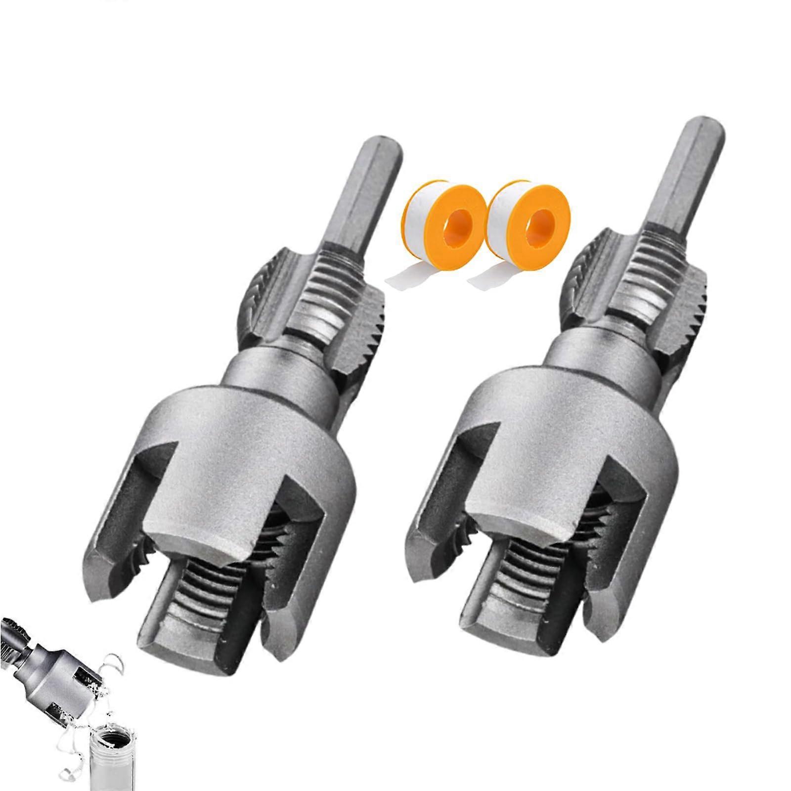 Integrated Internal  External Pipe Threading Tool for 1/2' (Dn15) 3/4' (Dn20) (2Pcs)