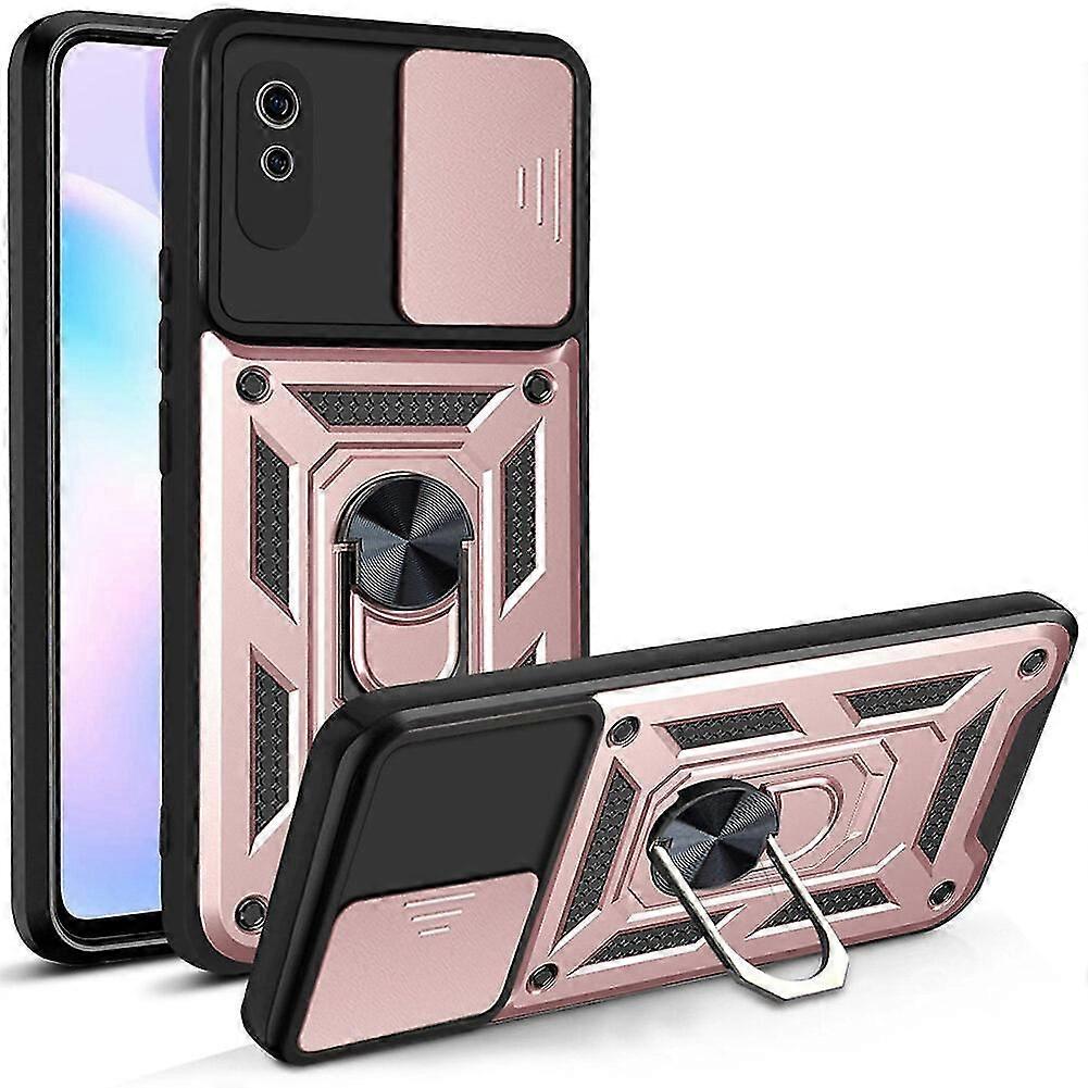 Magnetic Phone case For Xiaomi Redmi 9A, Slide Camera Lens Protection and Built in 360 Rotatable Ring Holder