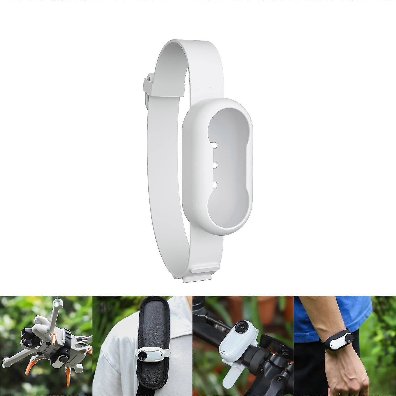 Silicone Wristband for Insta360 GO 3S/3 Protective Case Adjustable Strap (White)