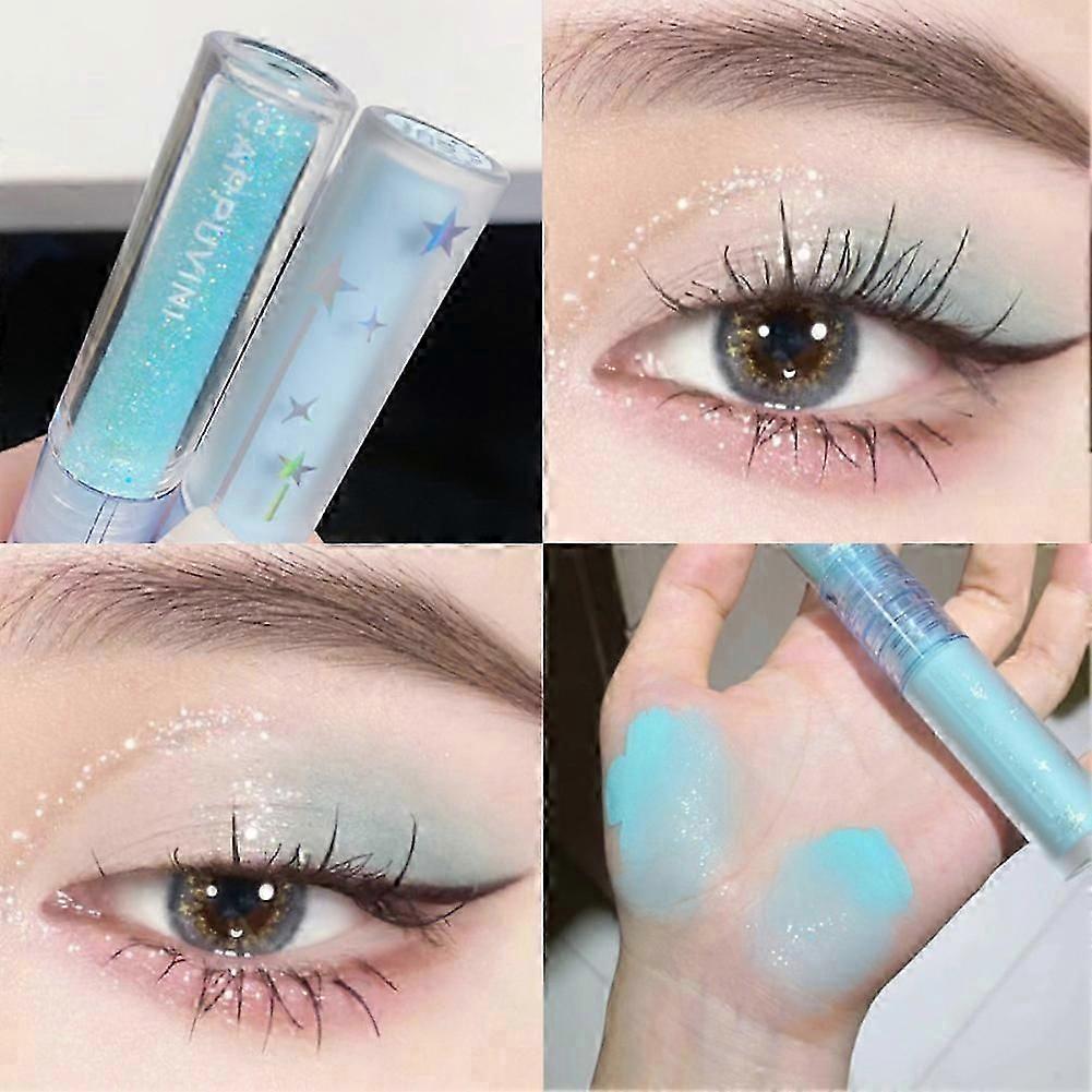 8 Colors Glitter Liquid Eyeshadow Highlighter Waterproof Pearlescent Shiny