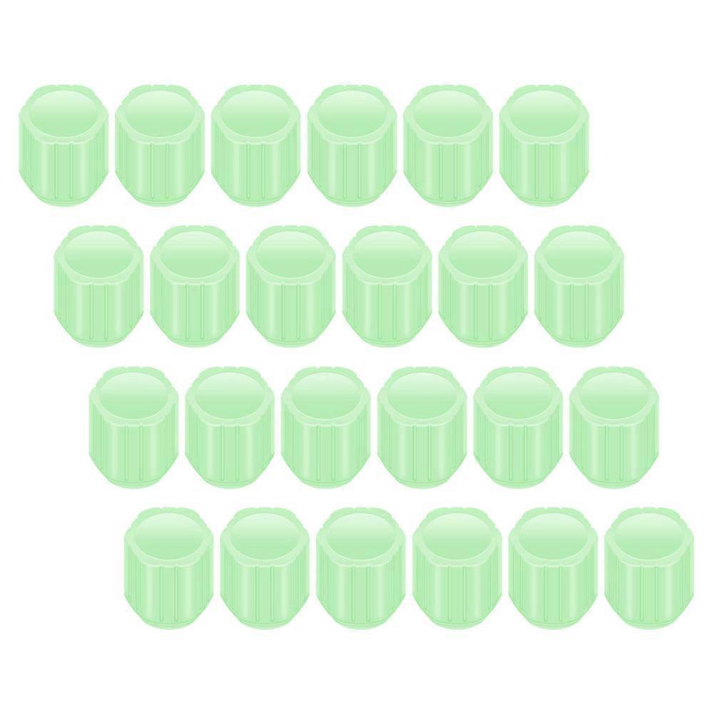 Tire Caps For Cars 24Pcs Light Green Color Easy Installation For Night Driving Prevent Dirt Entry