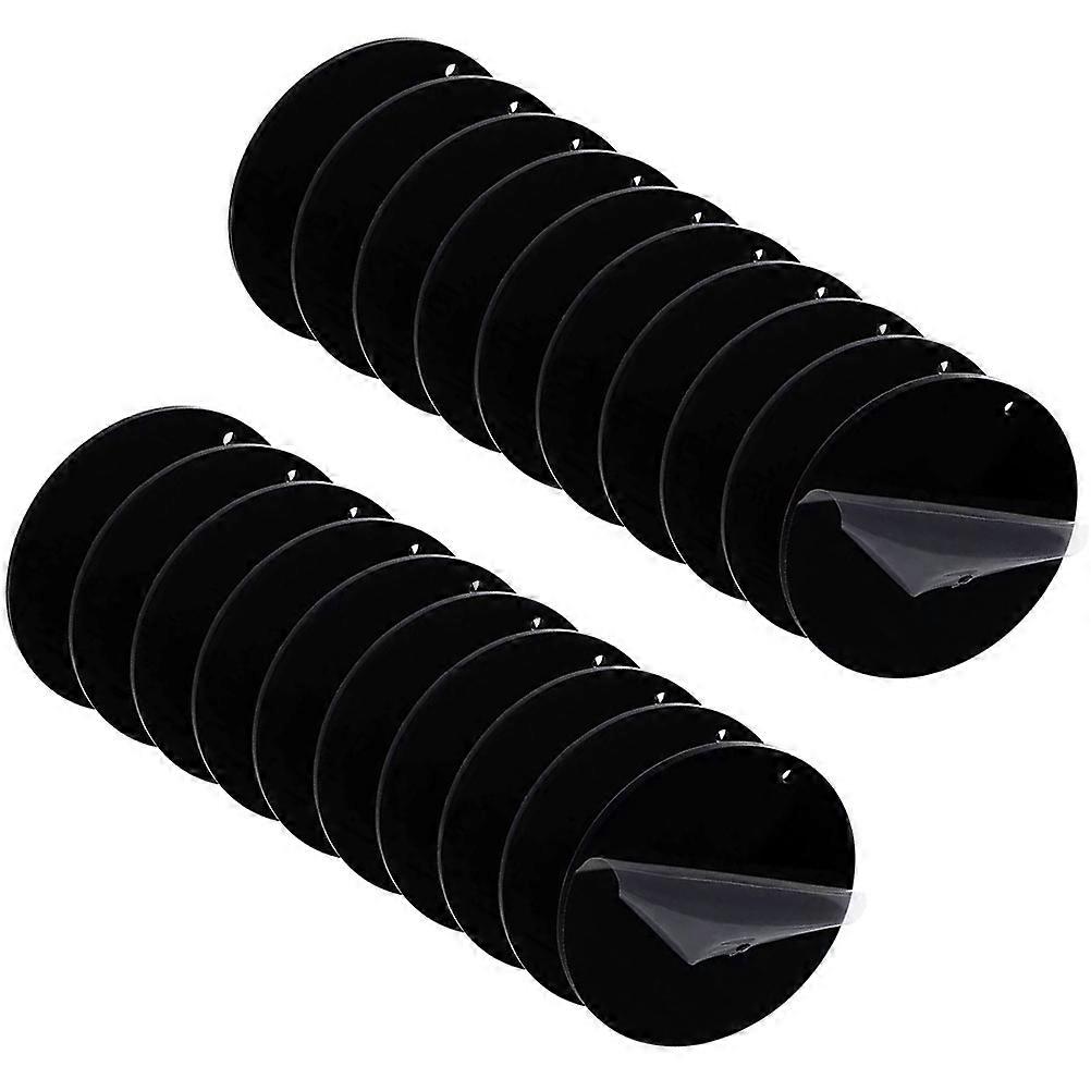 Acrylic Keychains for DIY Crafts with Round Shape and Black Color 20pcs Lightweight and Compact