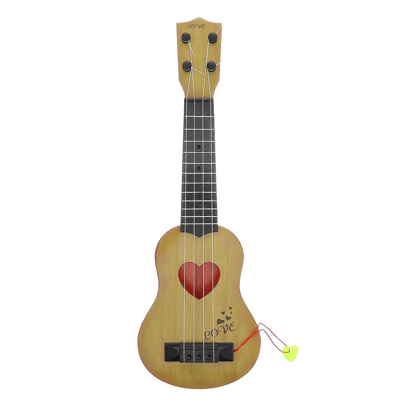 Mini Guitar Toy Educational Tool Designed For Music Practice In Children's Play 44Cm Brown Color 1Set