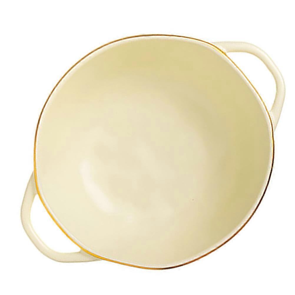 ديكور السيراميك سلطة وعاء المطبخ حساء تقديم طبق مزدوج مقبض الخبز وعاء