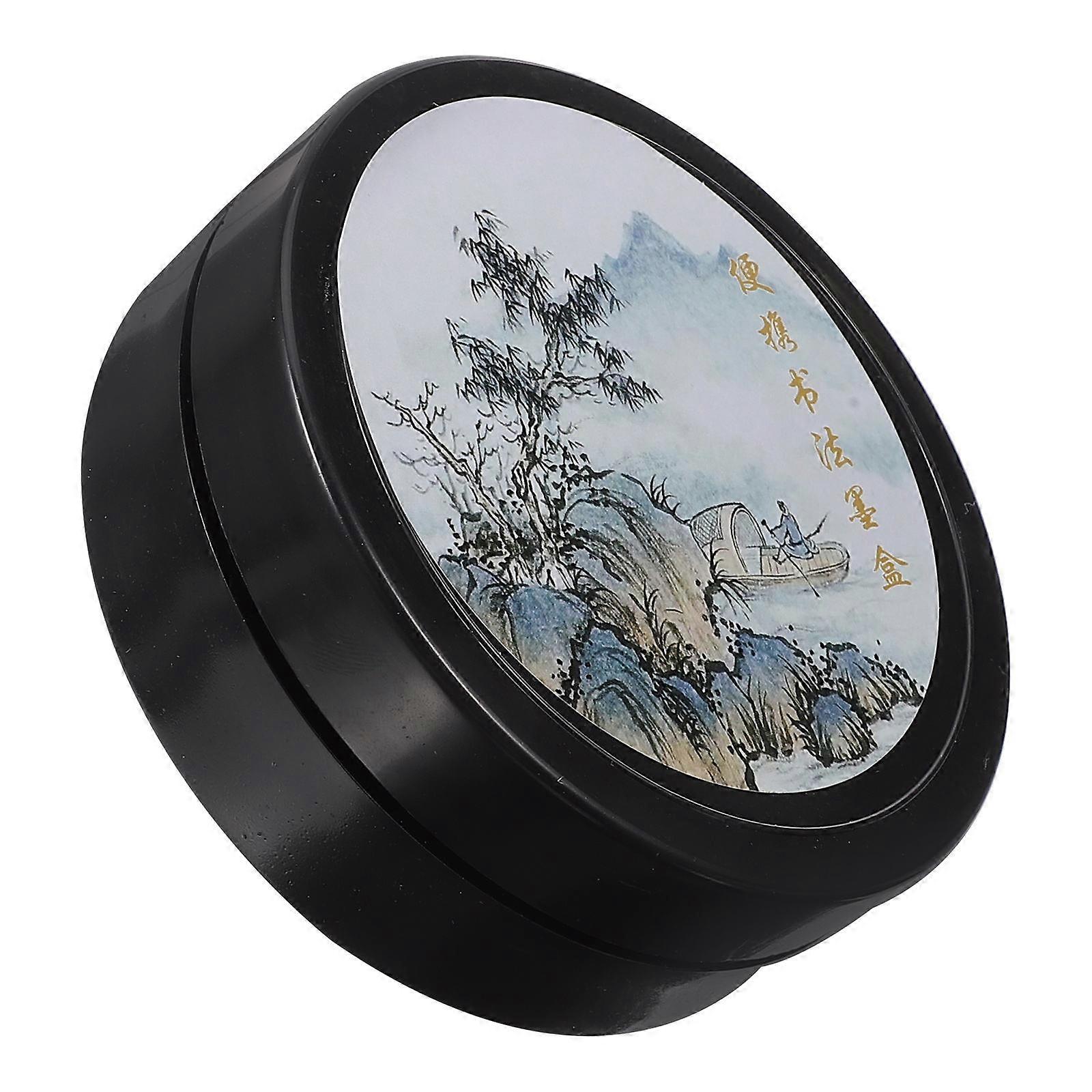 Portable Calligraphy Inkstone with Lid – Smooth Surface Grinding Ink Slab for Writing and Painting