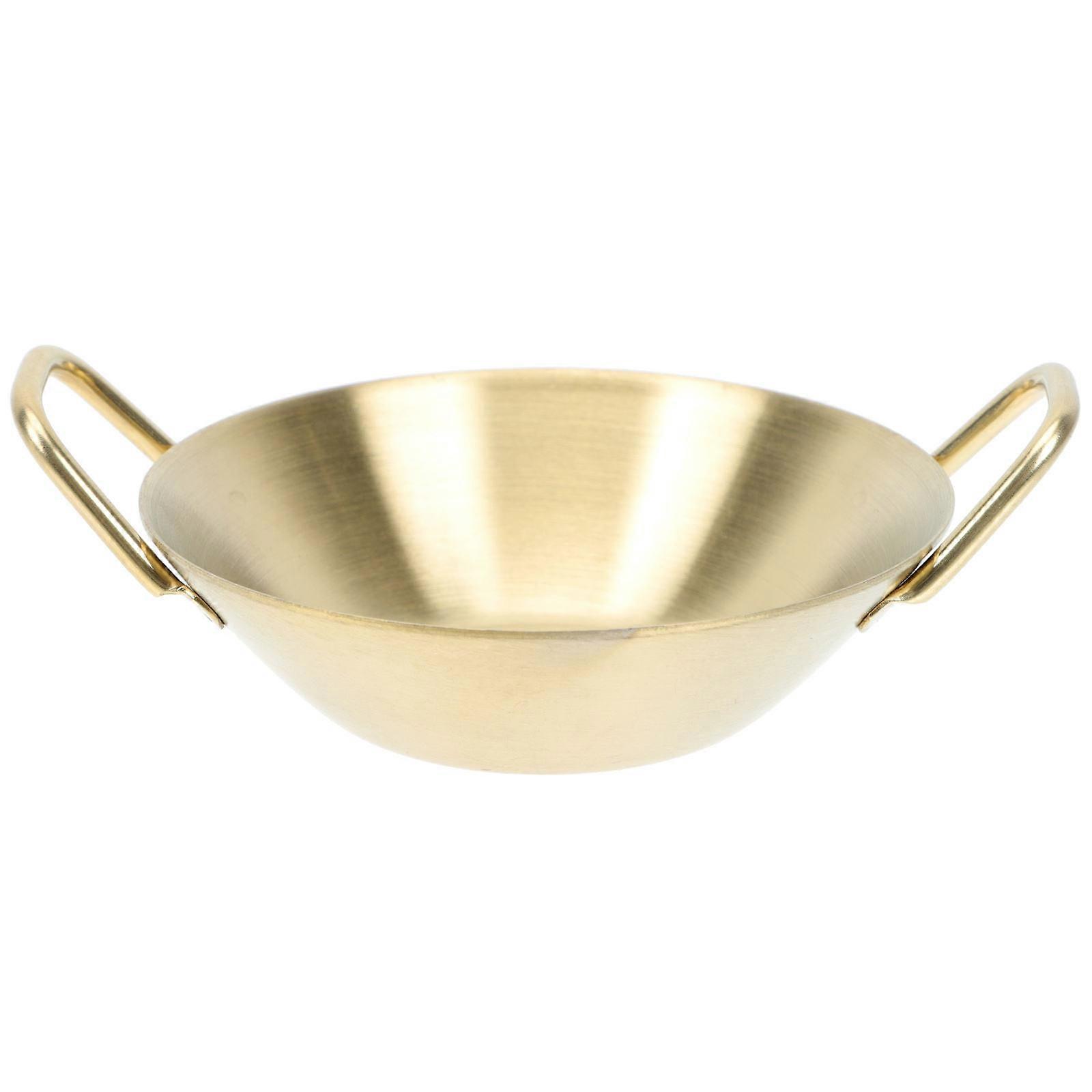 Stainless Steel Sauce Dish Condiment Tray For Cooking Entertaining Guests Small Round With Ears 1Pcs