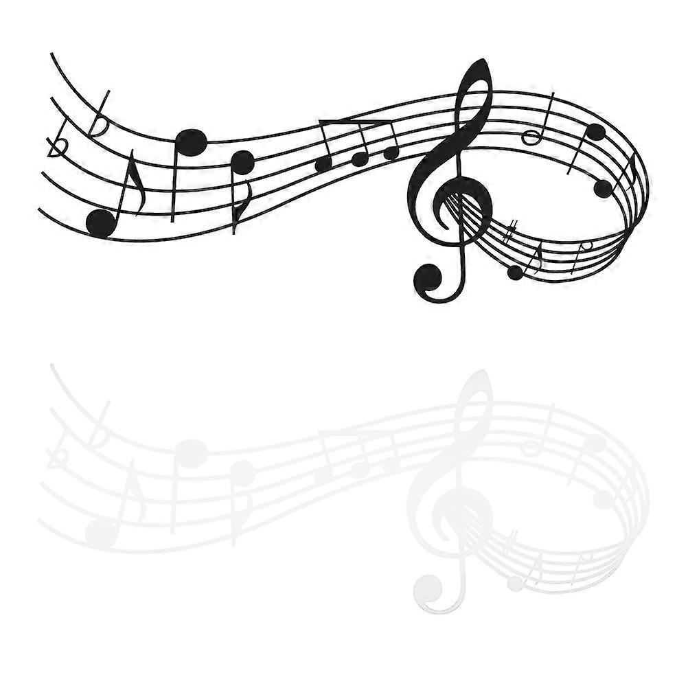 Musical Note Patern Wall Decoration 2Set Self Adhesive Stickers For Indoor Use In Home Office Classroom Black White