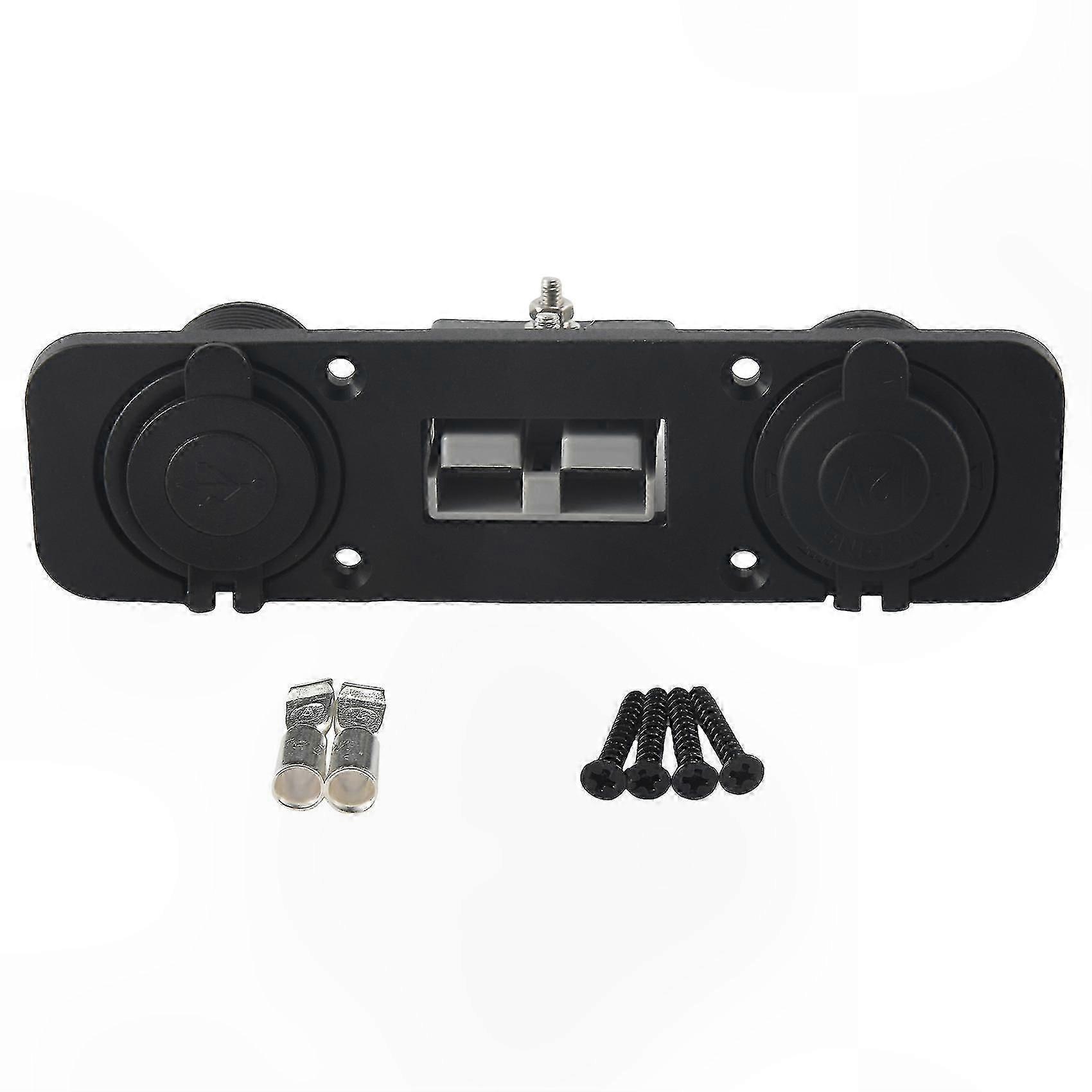 Dual USB Charger Socket Panel for Caravan, Boat, Truck - Flush Mount Electrical Component for Anderson Plug Socket