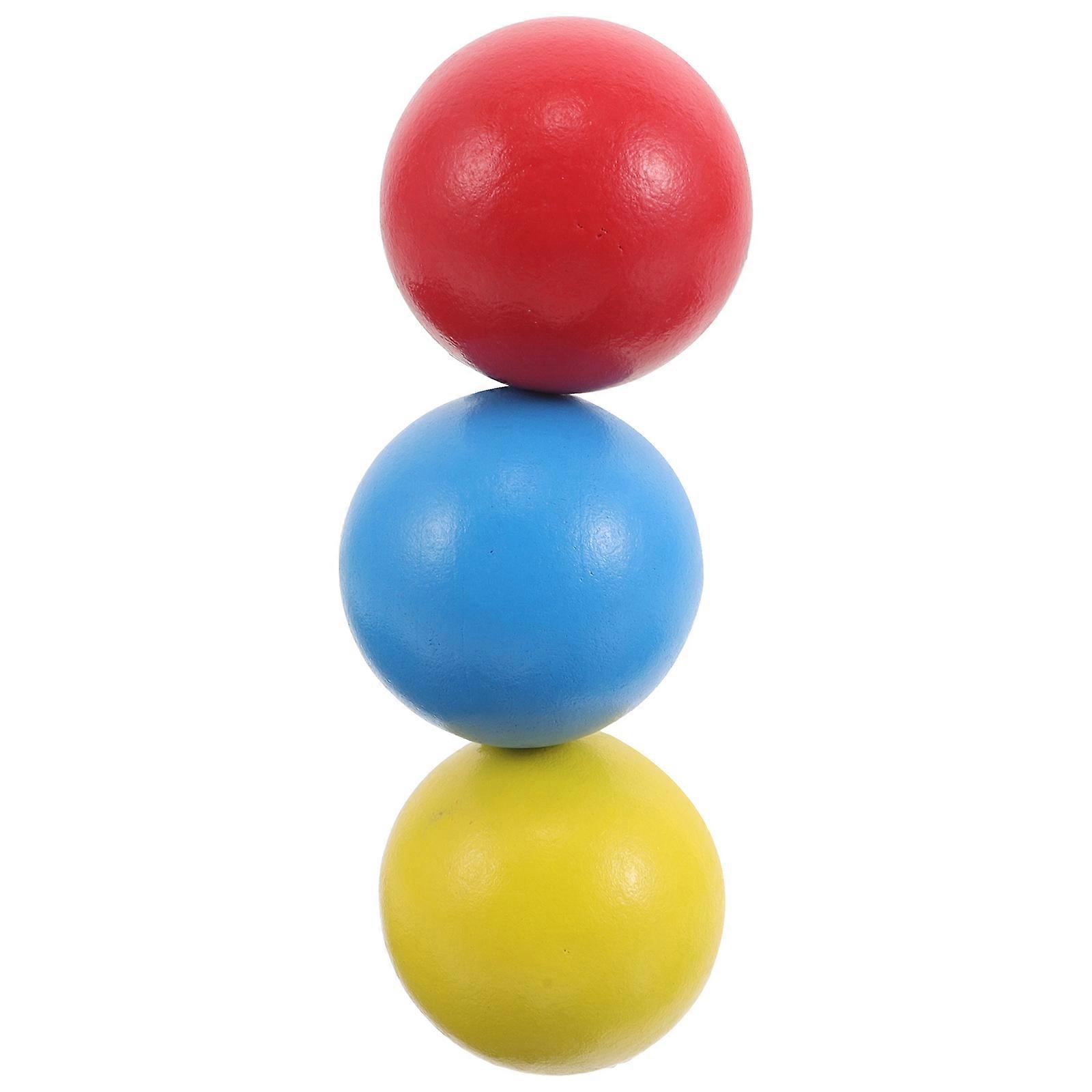 Wooden Croquet Balls Set 3 Pcs Lawn Game Accessories for Outdoor Play, Enhances Hand Eye Coordination & Family Bonding