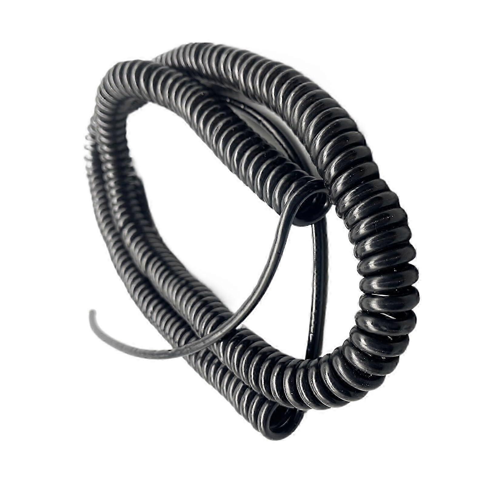 2025 Coiled Power Cable Flex Curly Spring Cord, 2Core 24AWG Stretch 2.5m