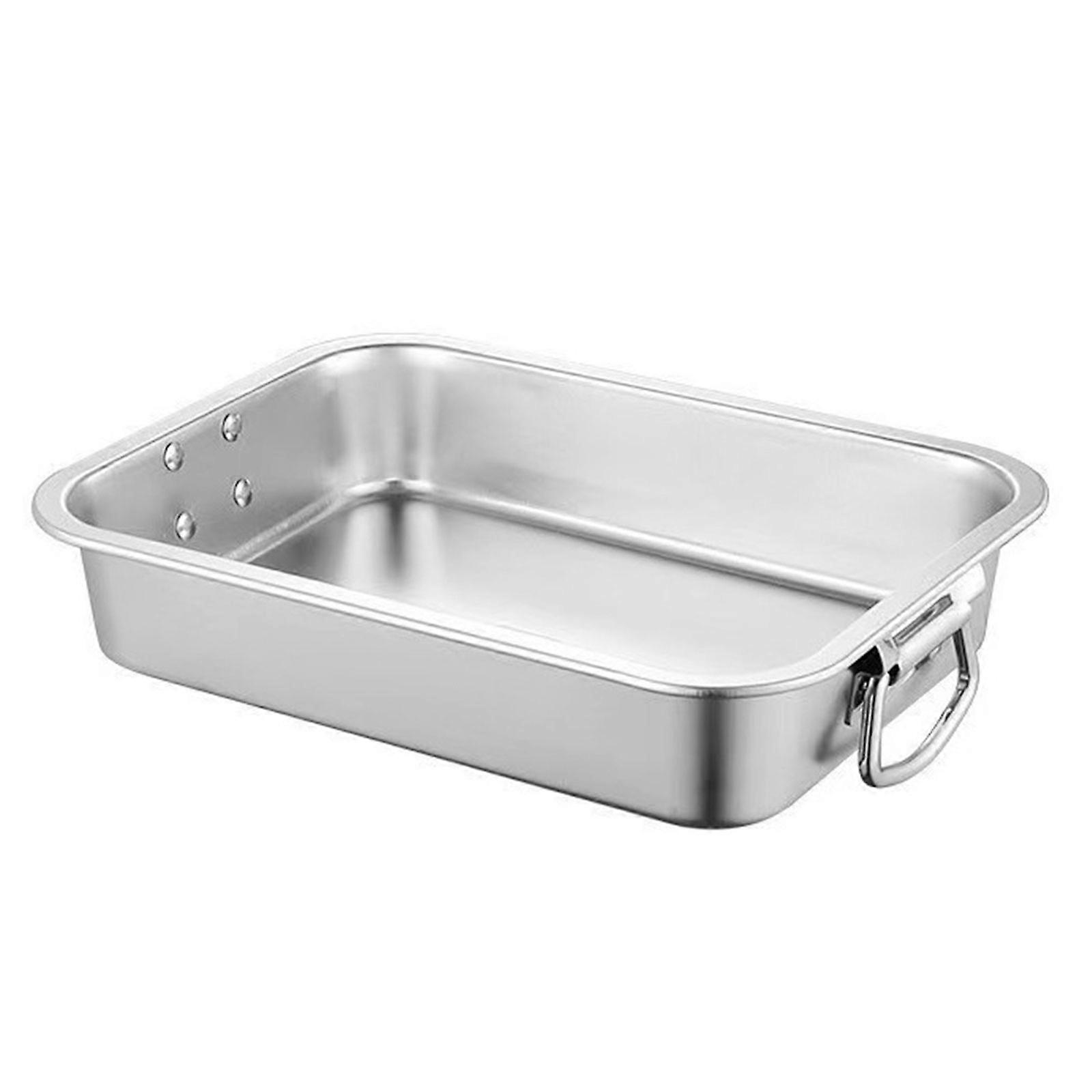 Spacious Open Covered Cats Litter Box Rustproof Stainless Steel Litter Tray For Indoor Pet with Stable Structure 36x27x15cm