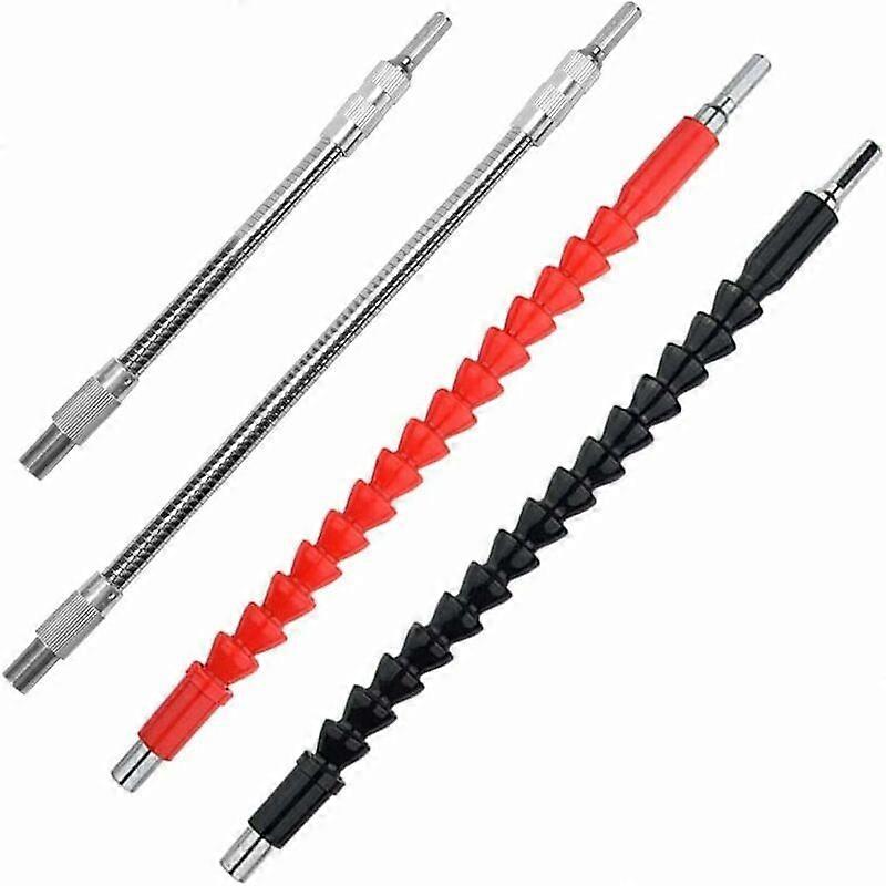 Set of 4 flexible drill bit extensions for electric drill