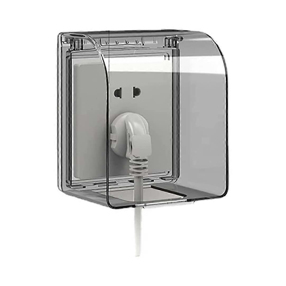 Outdoor Socket Protector Wall Mounted Weatherproof Cover, Transparent Electrical Socket for Outdoor Use, 12.2x11.8x7.3 cm
