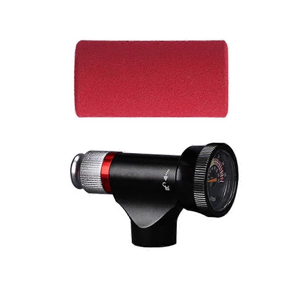 CO2 Tyre Filler Air Pump with Pressure Gauge for Road and Mountain Bikes, CO2 Inflator Head, Compact Design