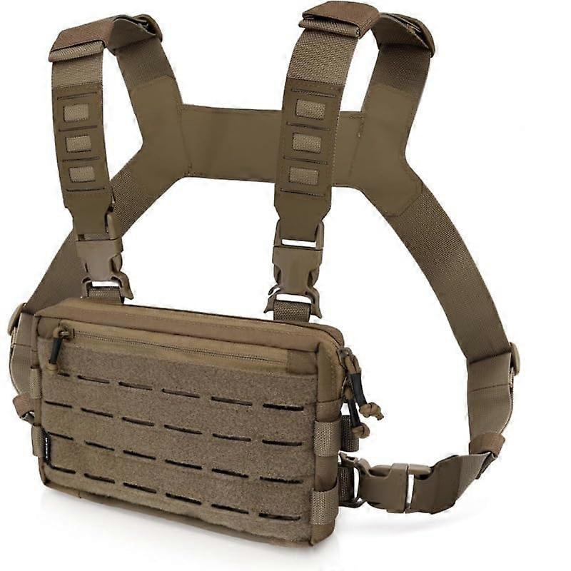 Tactical Chest Pack With Quick Release Buckle 23 x 15 x 4 cm MOLLE Compatible Brown