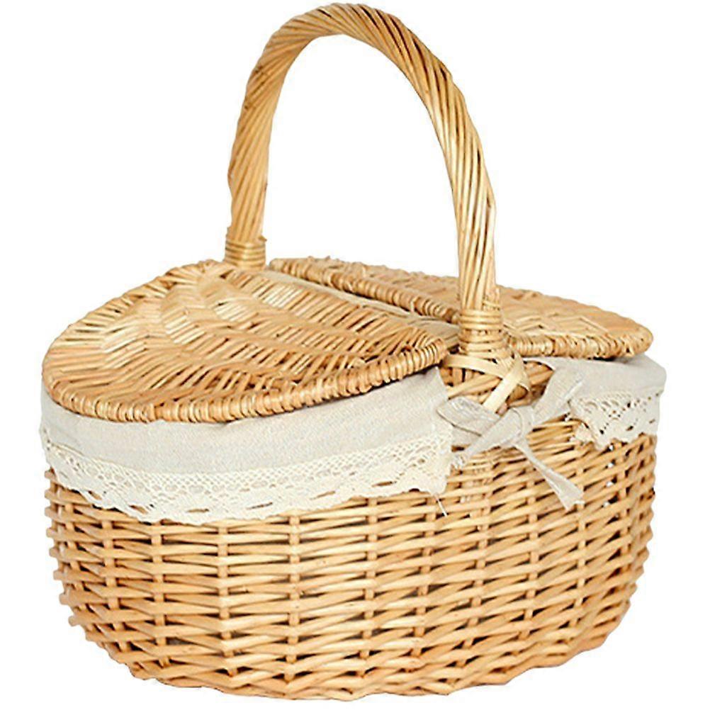 Portable Fruit Basket Multi-function Snack Container Picnic Wicker Basket Home Supply