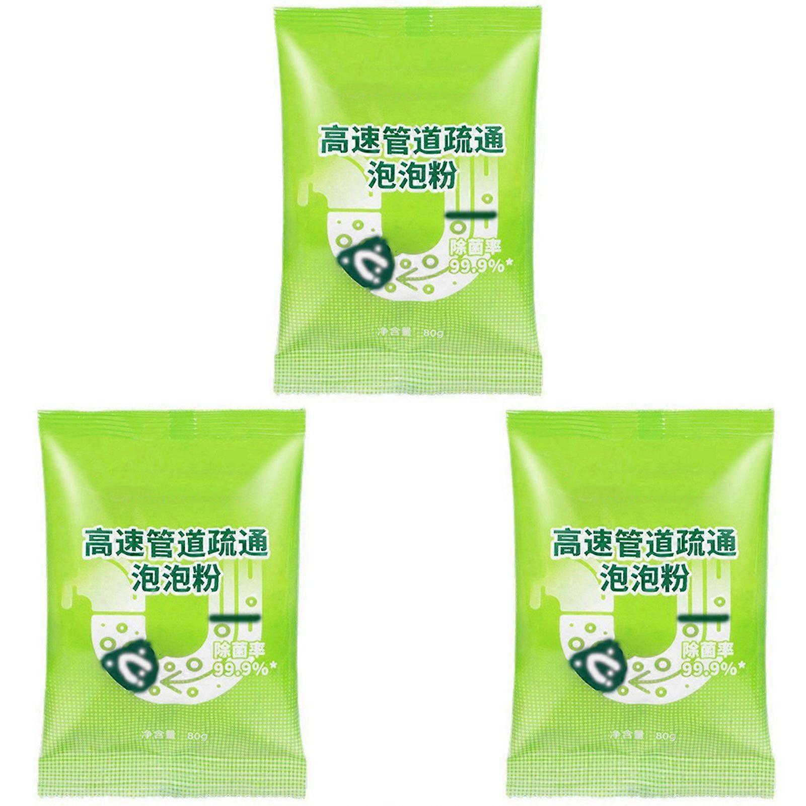 1-3x 80g Multi-Purpose Pipeline Dredging Powder, Powerful Sink And Drain Cleaner Powder, Drain Clog Remover