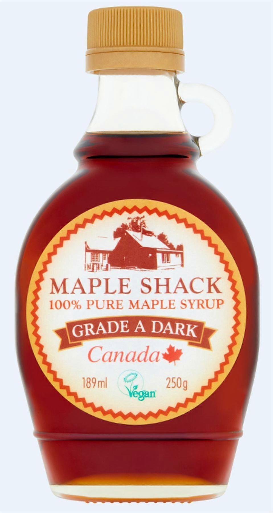 Maple Shack Grade A Dark 100% Maple Syrup 250g - 4 Pack