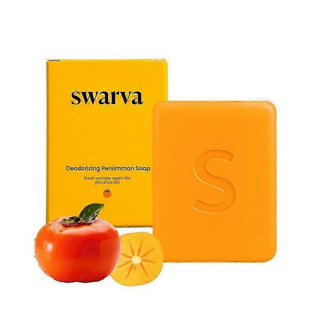 Swarva Persimmon Soap Bar Body Odor Control Deodorant Soap for Men & Women