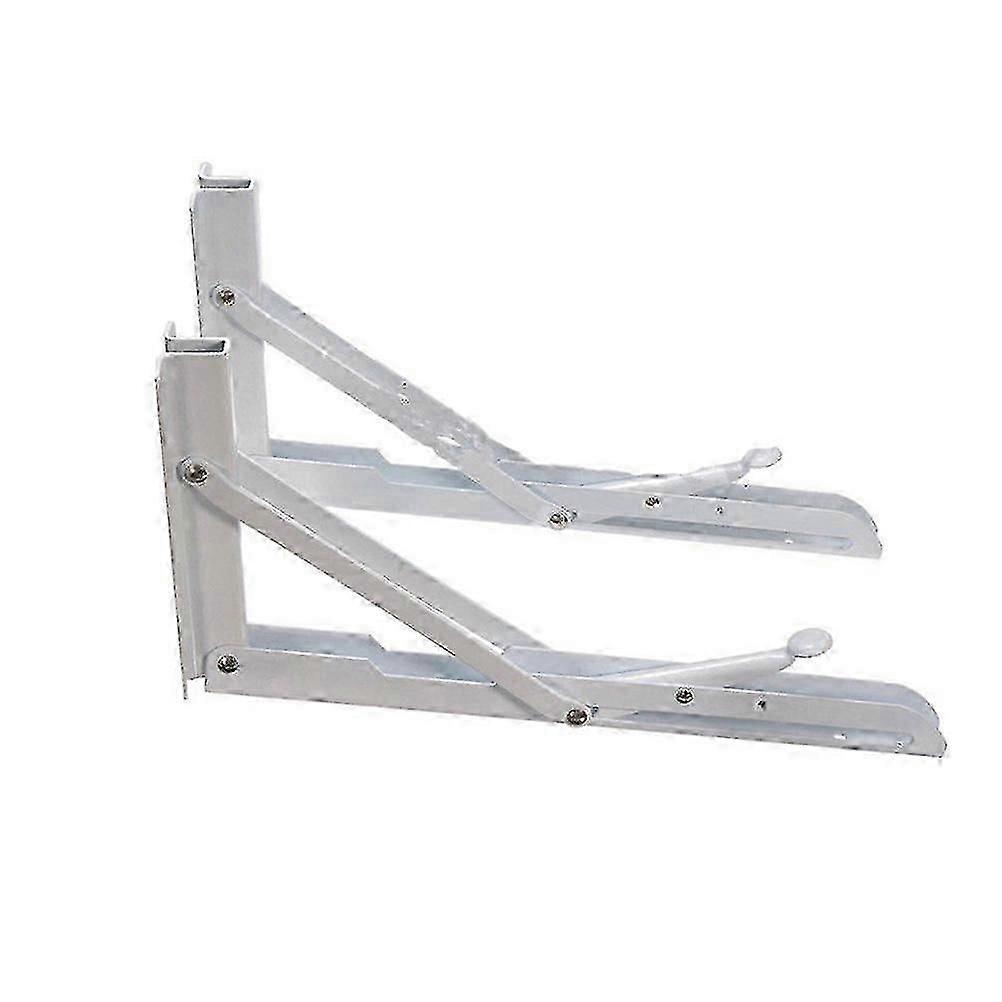 2 Pcs Wall Mounted Triangle Shelf Bracket Folding Support Spring Loaded