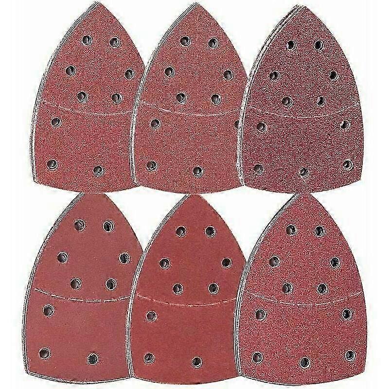 72 pieces Sanding Sheets Delta Triangular Sanding Paper, 105 x 152 mm, (12 x grit 40/60/80/120/180/240 each), for Multifunction Sander--