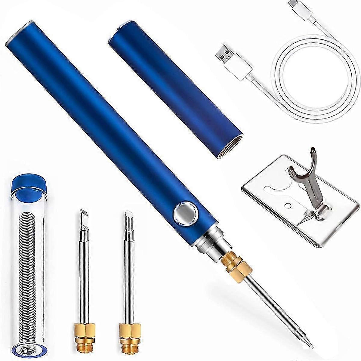 Wireless Charging Welding Tool,With Three Soldering Iron Tips,Blue