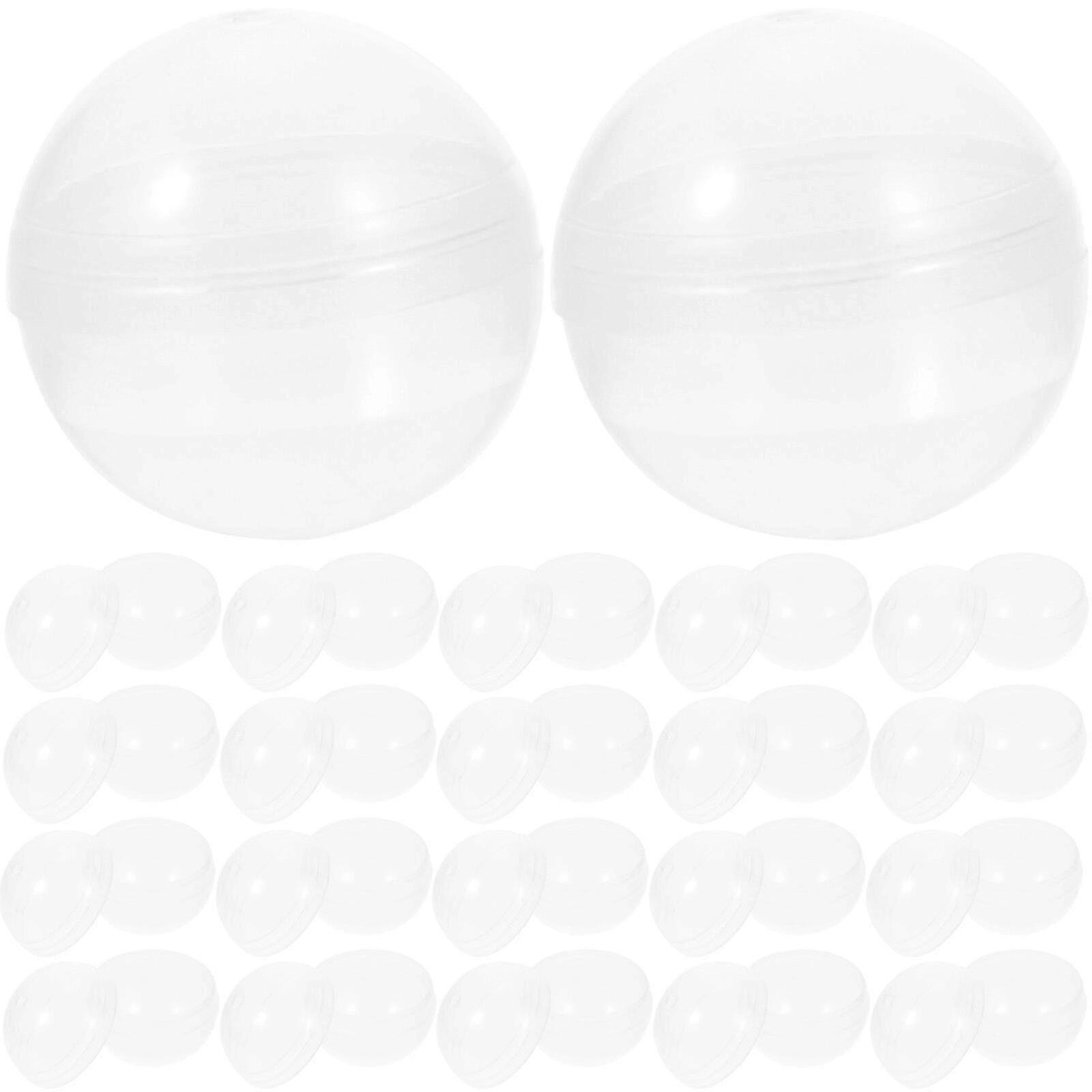 50pcs Plastic Transparent Balls Multi-purpose Twisted Round Balls Clear Fillable Grab Balls