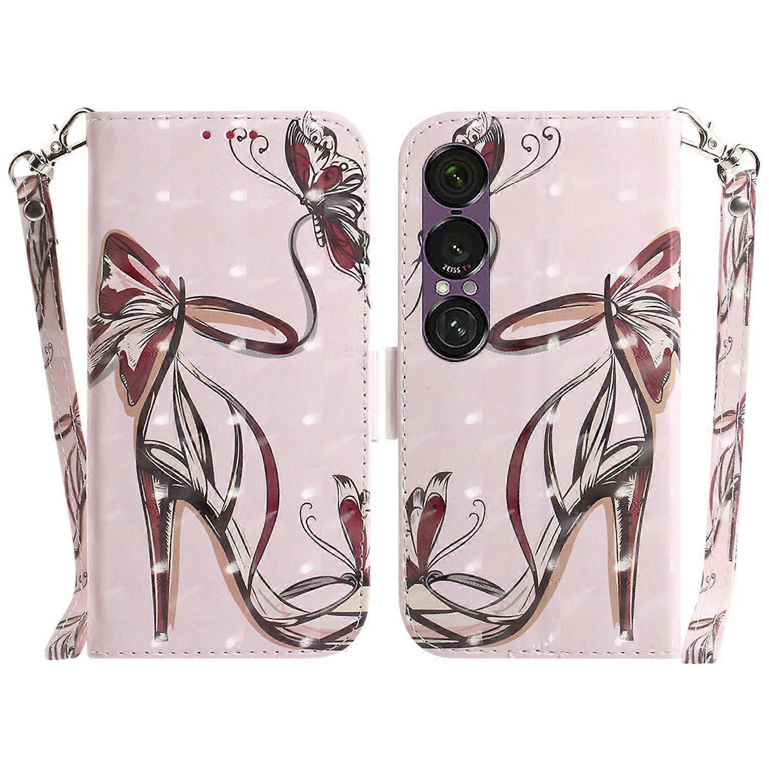For Sony Xperia 1 VII Case Pattern Printing Leather Wallet Phone Cover with Wrist Strap