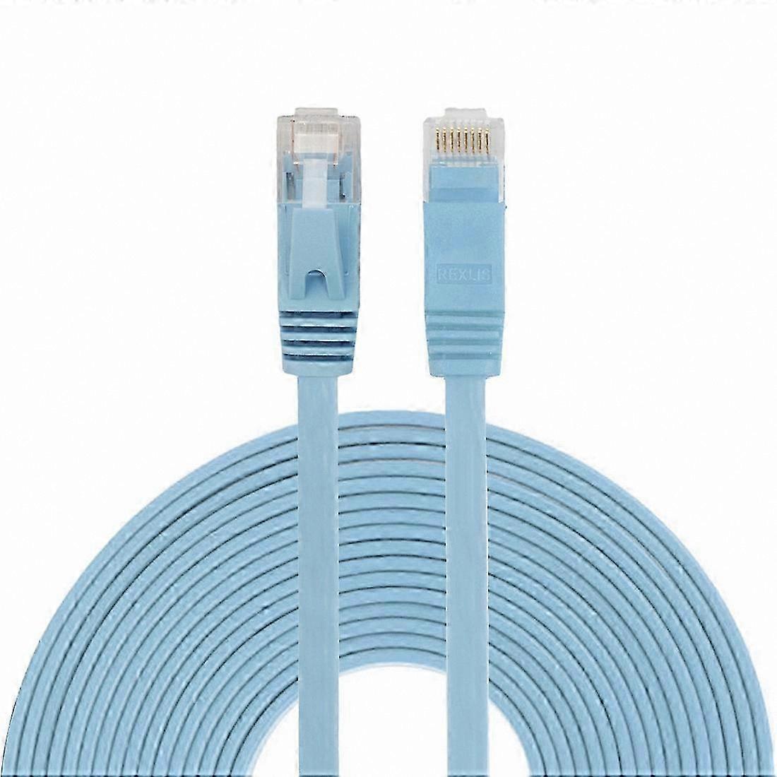 10m Slim CAT6 Flat Ethernet Cable, RJ45 Network Patch Cord for LAN Connection