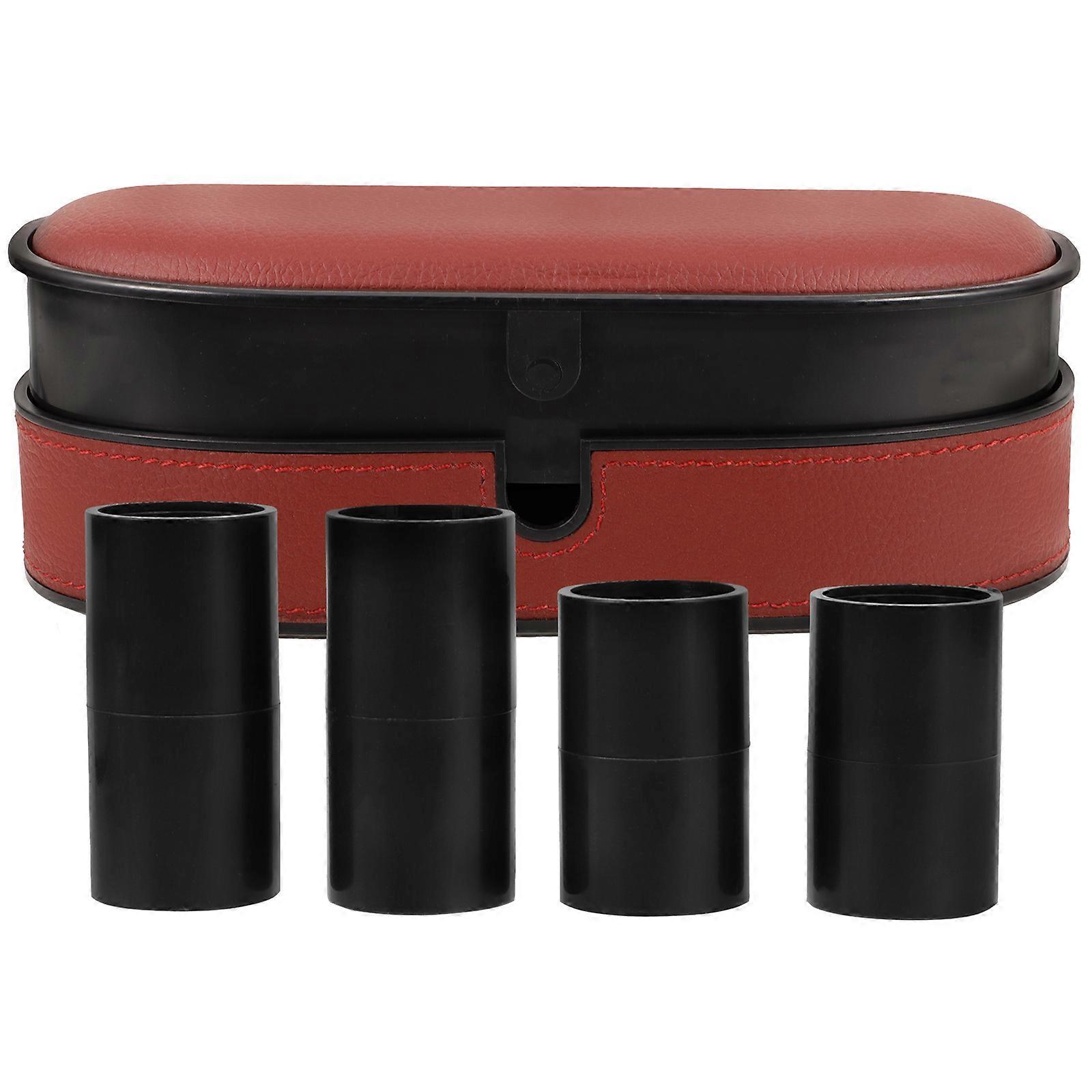 Universal Car Armrest Pad with Height Adjustable Design and Dark Red for Enhanced Comfort and Storage