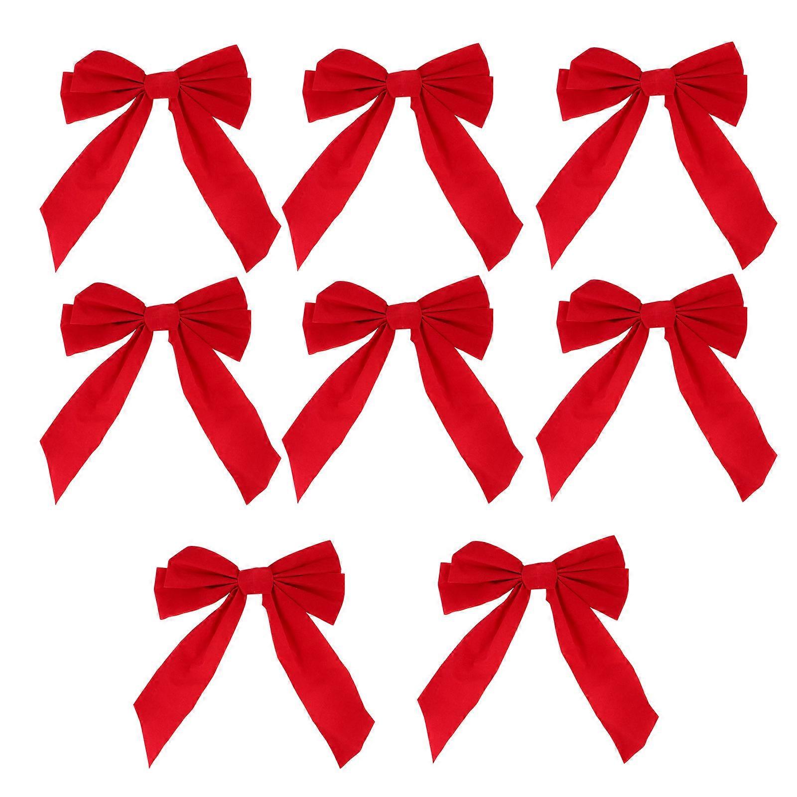 Christmas Bow Christmas Tree Bow Decoration with 10Pcs Red Large Pendant